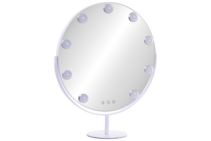 DKD Home Decor Espejo LED de Cristal Táctil 43.5x15x50 cm Blanco