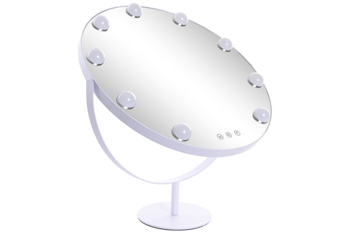 DKD Home Decor Espejo LED de Cristal Táctil 43.5x15x50 cm Blanco