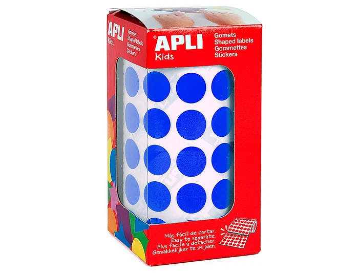Apli Gomets Redondos 15mm Azul en Rollo