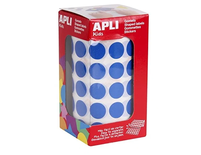 Apli Gomets Redondos 15 mm Azul en Rollo