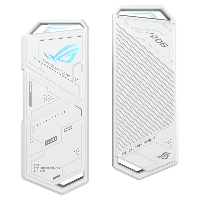 ASUS ROG STRIX Arion White Edition - Caja externa para SSD M.2 NVMe, USB 3.2 Gen 2 Tipo-C, Blanco