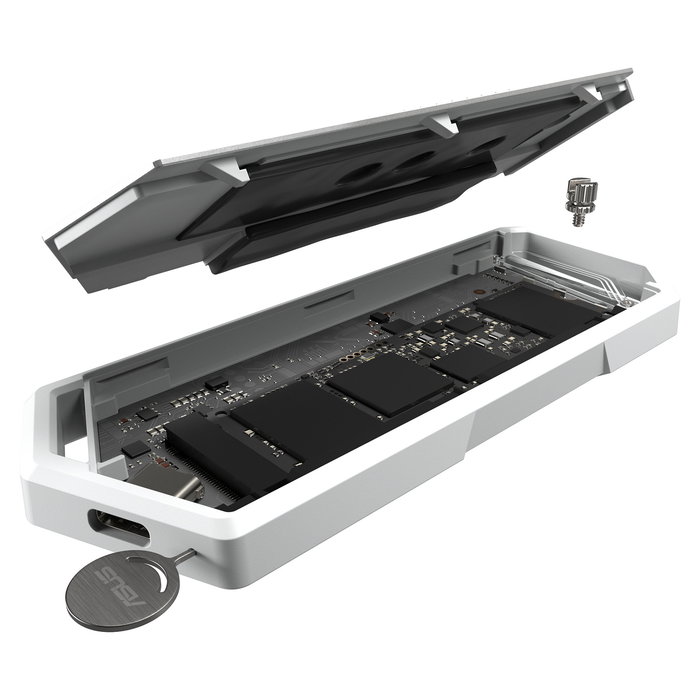 ASUS ROG STRIX Arion White Edition - Caja externa para SSD M.2 NVMe, USB 3.2 Gen 2 Tipo-C, Blanco