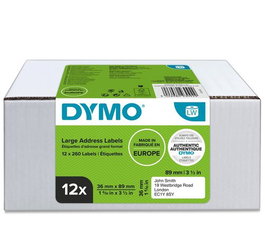 DYMO Etiqueta LW Multipack Etiquetas dirección 36X89mm - VALUE PACK (12 Rollos)