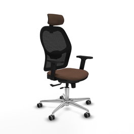 PIQUERAS Y CRESPO Silla de oficina Jorquera con mecanismo Sincro/Traslack Marrón y Negro