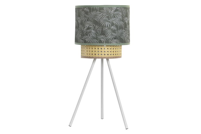 DKD Home Decor Lámpara de Sobremesa Palmeras Verde y Blanco