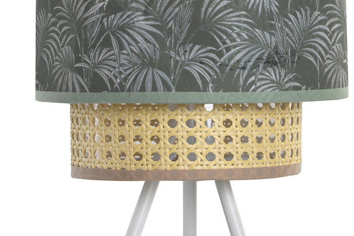 DKD Home Decor Lámpara de Sobremesa Palmeras Verde y Blanco