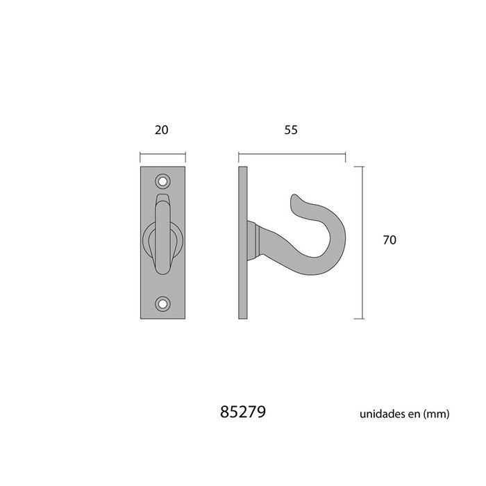 Edm Colgador de Techo Hierro Negro