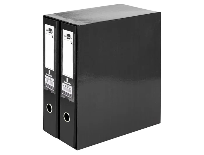 Liderpapel Módulo 2 Archivadores Folio 2 Anillas Mecanismo de Palanca 75mm Negro