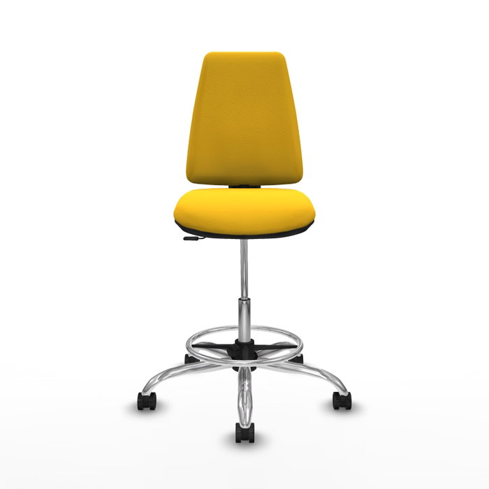 PIQUERAS Y CRESPO Taburete Elche CP Amarillo con Base Cromada