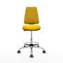 PIQUERAS Y CRESPO Taburete Elche CP Amarillo con Base Cromada