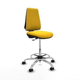 PIQUERAS Y CRESPO Taburete Elche CP Amarillo con Base Cromada