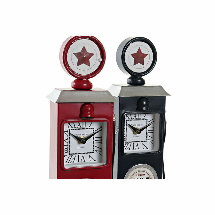 DKD Home Decor Reloj Sobremesa Vintage Rojo y Azul Marino 8 x 35 x 12 cm (2 Unidades) DKD Home Decor Reloj Sobremesa Vintage Rojo y Azul Marino 8 x 35 x 12 cm (2 Unidades)