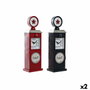 DKD Home Decor Reloj Sobremesa Vintage Rojo y Azul Marino 8 x 35 x 12 cm (2 Unidades)