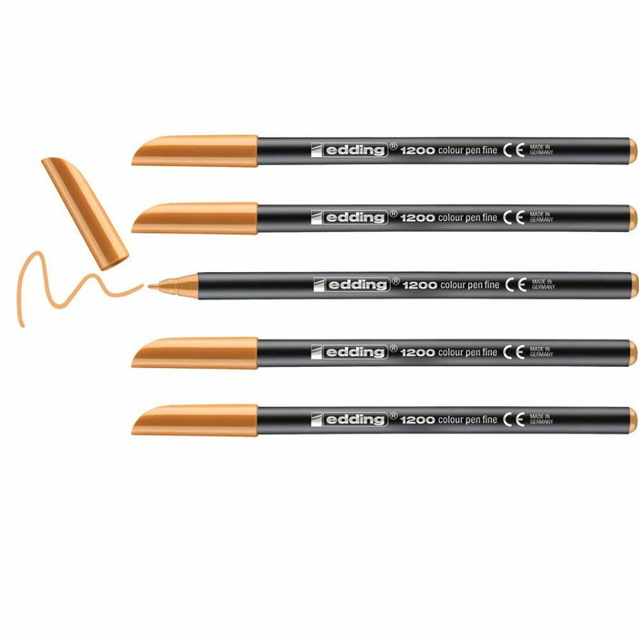 Edding Rotulador 1200 Naranja Claro Punta Fina (Set de 5)