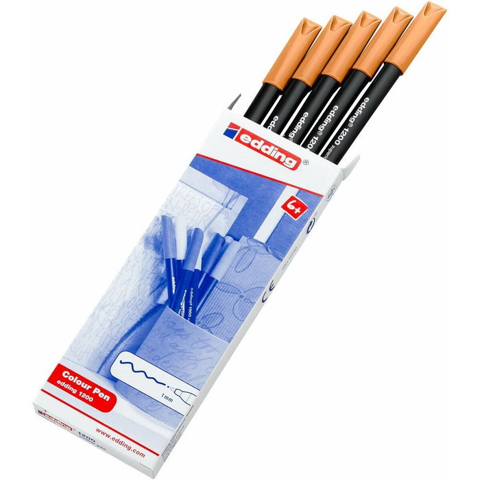 Edding Rotulador 1200 Naranja Claro Punta Fina (Set de 5)