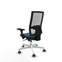PIQUERAS Y CRESPO Silla de oficina Horna con mecanismo Sincro, Verde petróleo y Blanco