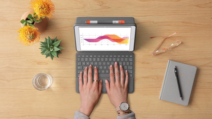 Logitech Combo Touch para iPad, Funda y Teclado Graphite