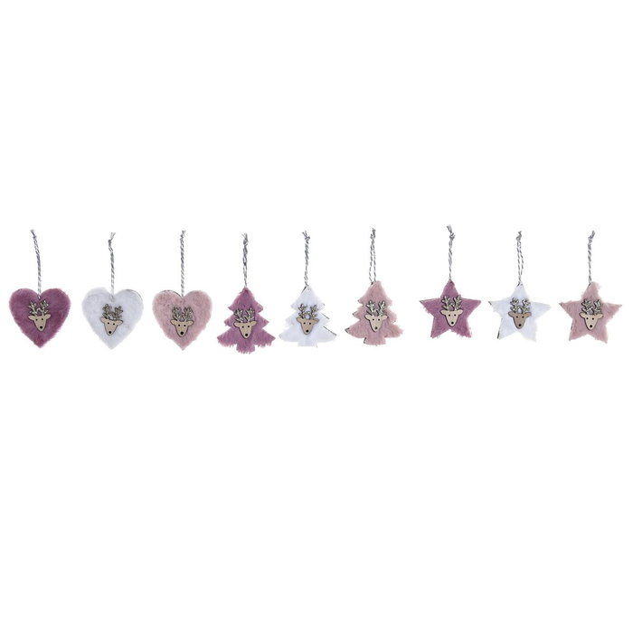 DKD Home Decor Set de 3 Colgantes de Poliéster en Colores Surtidos