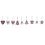DKD Home Decor Set de 3 Colgantes de Poliéster en Colores Surtidos