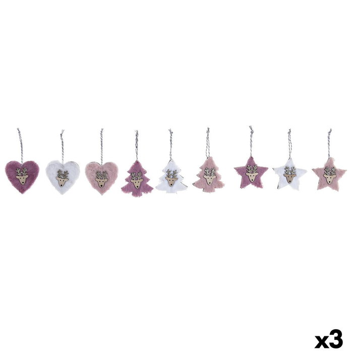 DKD Home Decor Set de 3 Colgantes de Poliéster en Colores Surtidos