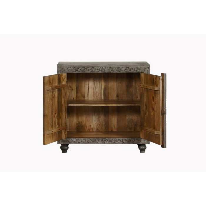 DKD Home Decor Aparador de Madera Tallado Gris