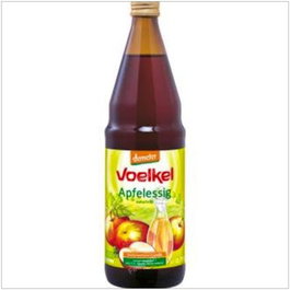 VOELKEL Vinagre de Manzana Sin Filtrar Bio 750ml. Naturalmente Turbio para Aliñar Ensaladas y Cuidado Diario