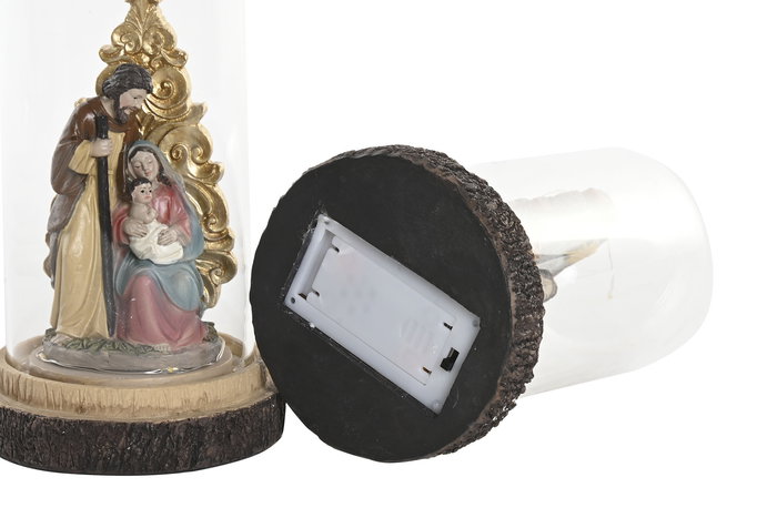 DKD Home Decor Nacimiento Navidad Tradicional Multicolor 4 Unidades 10 x 21 x 10 cm Cristal Led