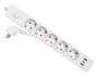 Equip Regleta eléctrica 245555 con 3 Puertos USB, 5 Salidas AC, Interruptor, 3500W, 16A, Cable 2.5m, Blanco, para Interior