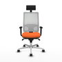PIQUERAS Y CRESPO Silla de oficina Horna con mecanismo Sincro Naranja y Blanco