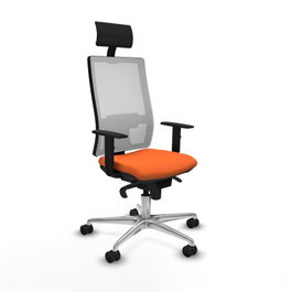 PIQUERAS Y CRESPO Silla de oficina Horna con mecanismo Sincro Naranja y Blanco