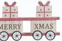 DKD Home Decor Tren Decoración Navidad Tradicional Natural Rojo 2 x 10 x 29 cm MDF (6 Unidades)