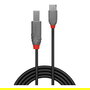 LINDY Cable USB 2.0 Tipo C a Tipo B, 3 metros, Negro, Velocidad de 480 Mbit/s, Referencia 36943