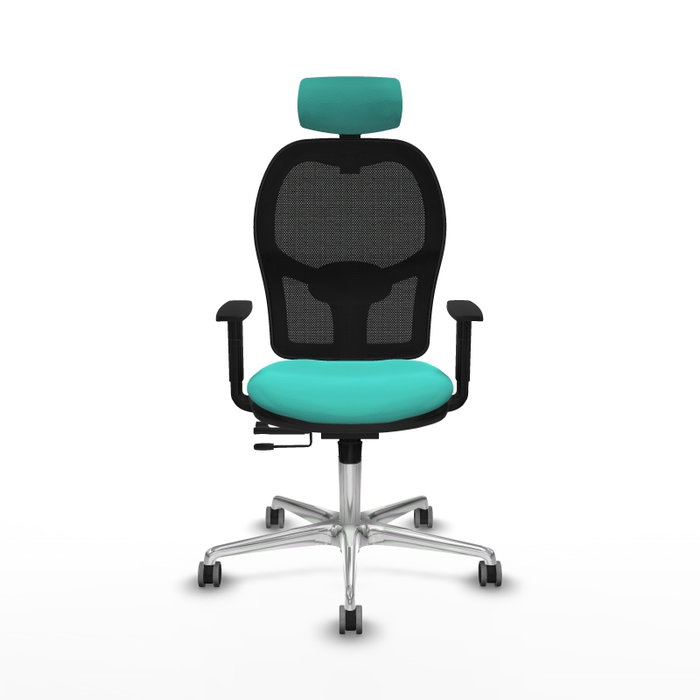 PIQUERAS Y CRESPO Silla de oficina Jorquera con mecanismo Sincro/Traslack Turquesa y Negro