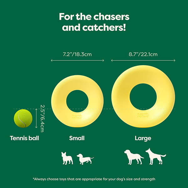 Earth Rated Juguete Volador Fly Toy S Amarillo para Perros de Plástico