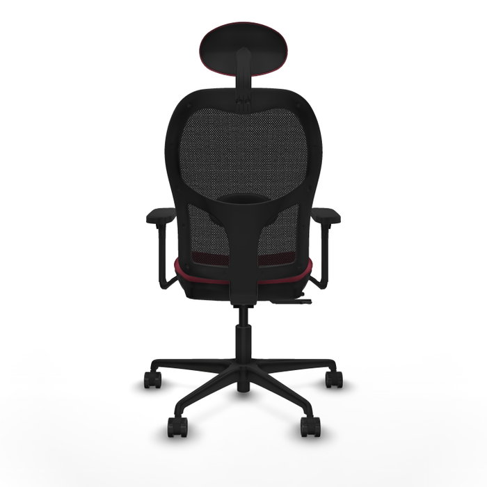 PIQUERAS Y CRESPO Silla de oficina Jorquera con mecanismo Sincro/Traslack, Granate y Negro