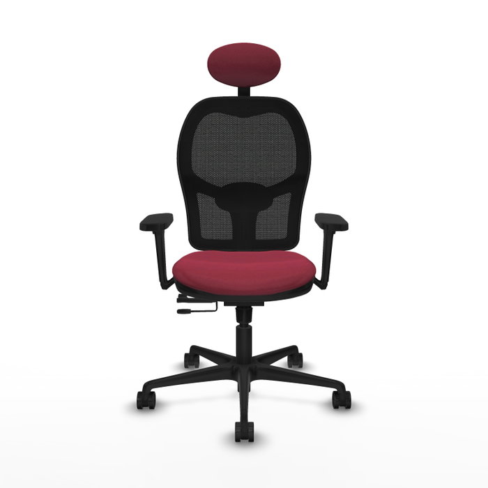 PIQUERAS Y CRESPO Silla de oficina Jorquera con mecanismo Sincro/Traslack, Granate y Negro