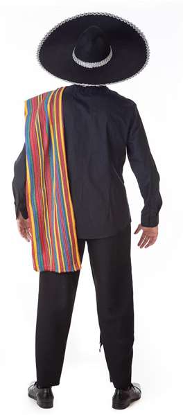 Creaciones Llopis Disfraz adulto mariachi T-L (sombrero, poncho y lazo cuello)