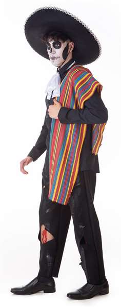Creaciones Llopis Disfraz adulto mariachi T-L (sombrero, poncho y lazo cuello)