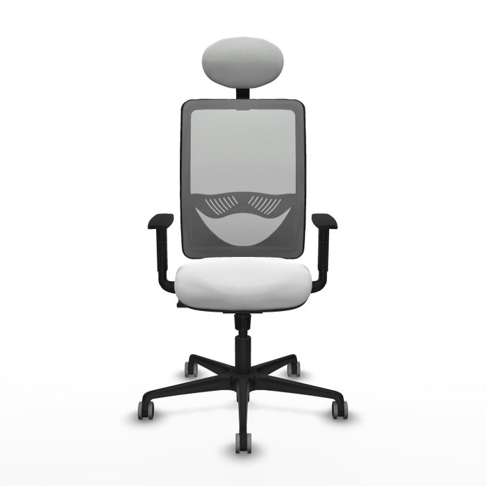 PIQUERAS Y CRESPO Silla de oficina Zulema con mecanismo Sincro, Blanco y Gris