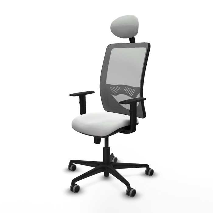 PIQUERAS Y CRESPO Silla de oficina Zulema con mecanismo Sincro, Blanco y Gris