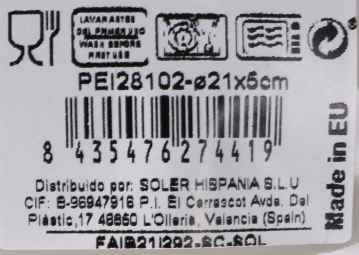 La Mediterranea Plato Hondo Peixe Ø21 cm Iberica Brillo (12 Unidades)