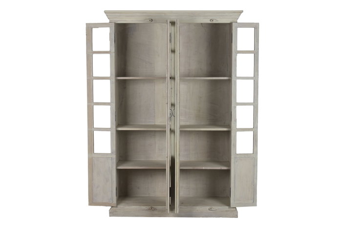 DKD Home Decor Vitrina de Mango Blanco con Acabado Decapé