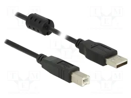 DeLOCK Cable USB 2.0 de Tipo-A a Tipo-B, 0,5 m, Negro