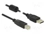 DeLOCK Cable USB 2.0 de Tipo-A a Tipo-B, 0,5 m, Negro