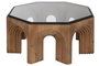 DKD Home Decor Mesa de Centro Abeto y Cristal Arco Marrón