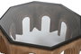 DKD Home Decor Mesa de Centro Abeto y Cristal Arco Marrón