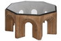 DKD Home Decor Mesa de Centro Abeto y Cristal Arco Marrón