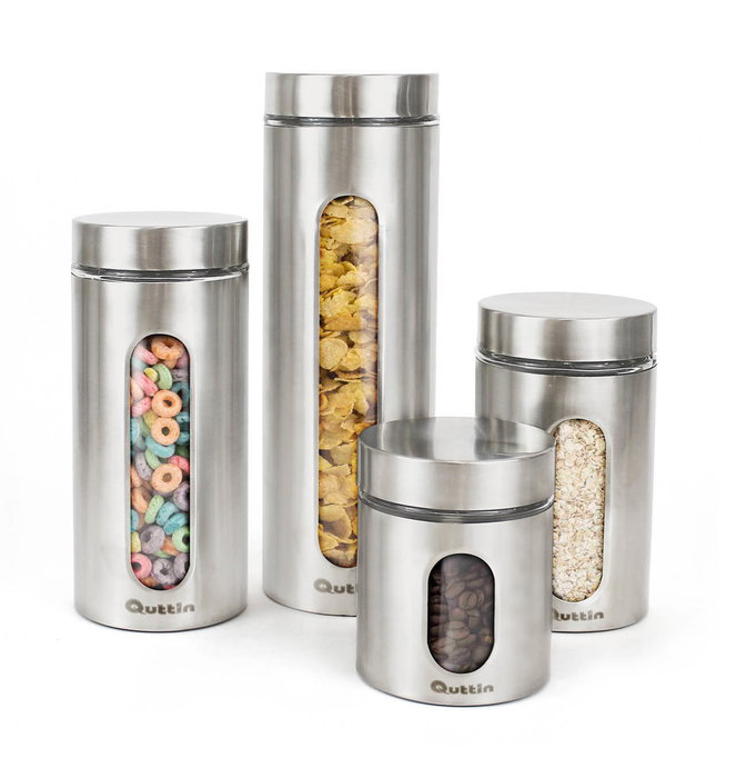 Quttin Tarro Vidrio/Acero 2200ml 10x10x30.5 cm (12 Unidades)