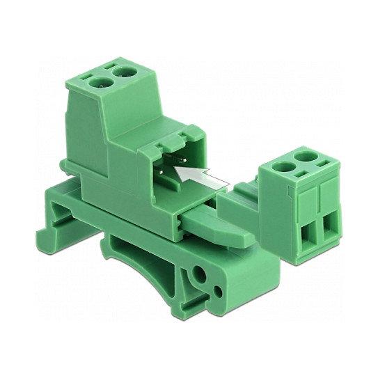 DeLOCK 66078 Terminalblock Set 2 Pin Ángulo 5,08 mm Verde