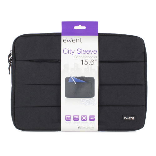 Ewent EW2523 Funda para portátil 39,6 cm (15.6") City Sleeve, Negro